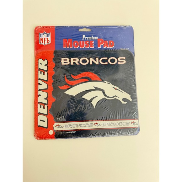 Team Mouse Other - Vintage Denver Broncos NFL Mouse Pad Team Mouse 2000 Sealed New Old Stock